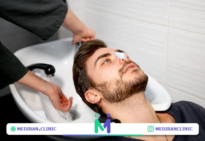 شست و شوی سر بعد از عمل بینی طبیعی