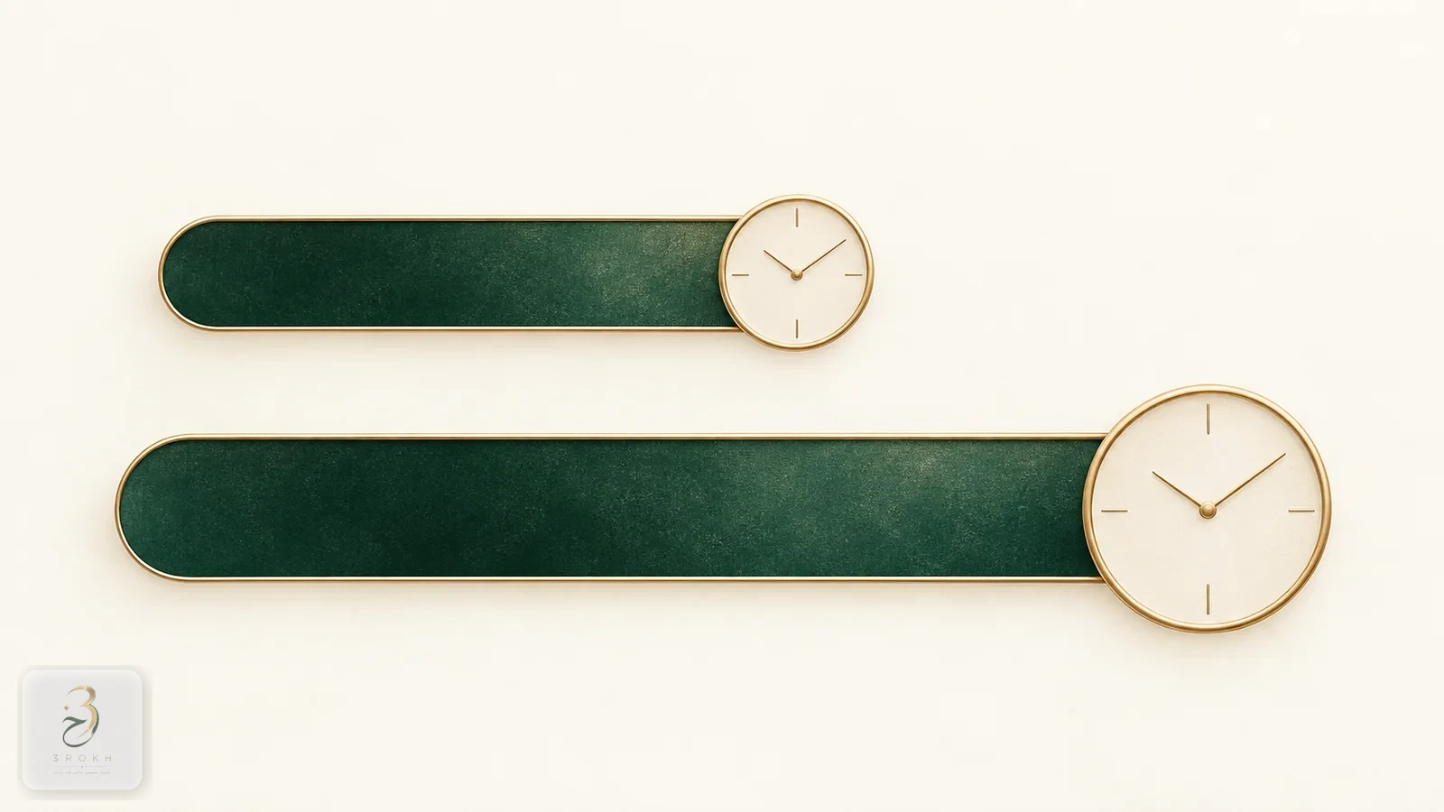 A short and a long bar with a small and a large clock shape, representing a longer operation and recovery