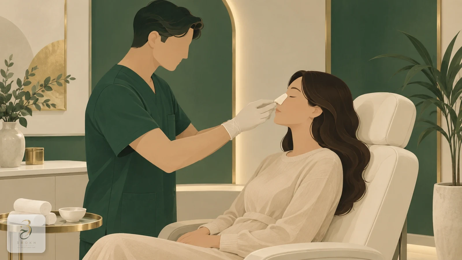 Nasal splint removal process at surgeon's office