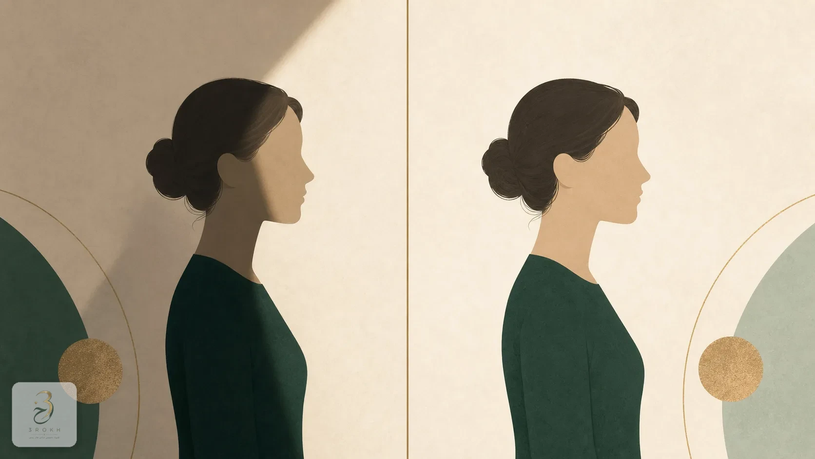 Two side-by-side profile photos, one lit and angled differently from the other, the other matched in light and angle