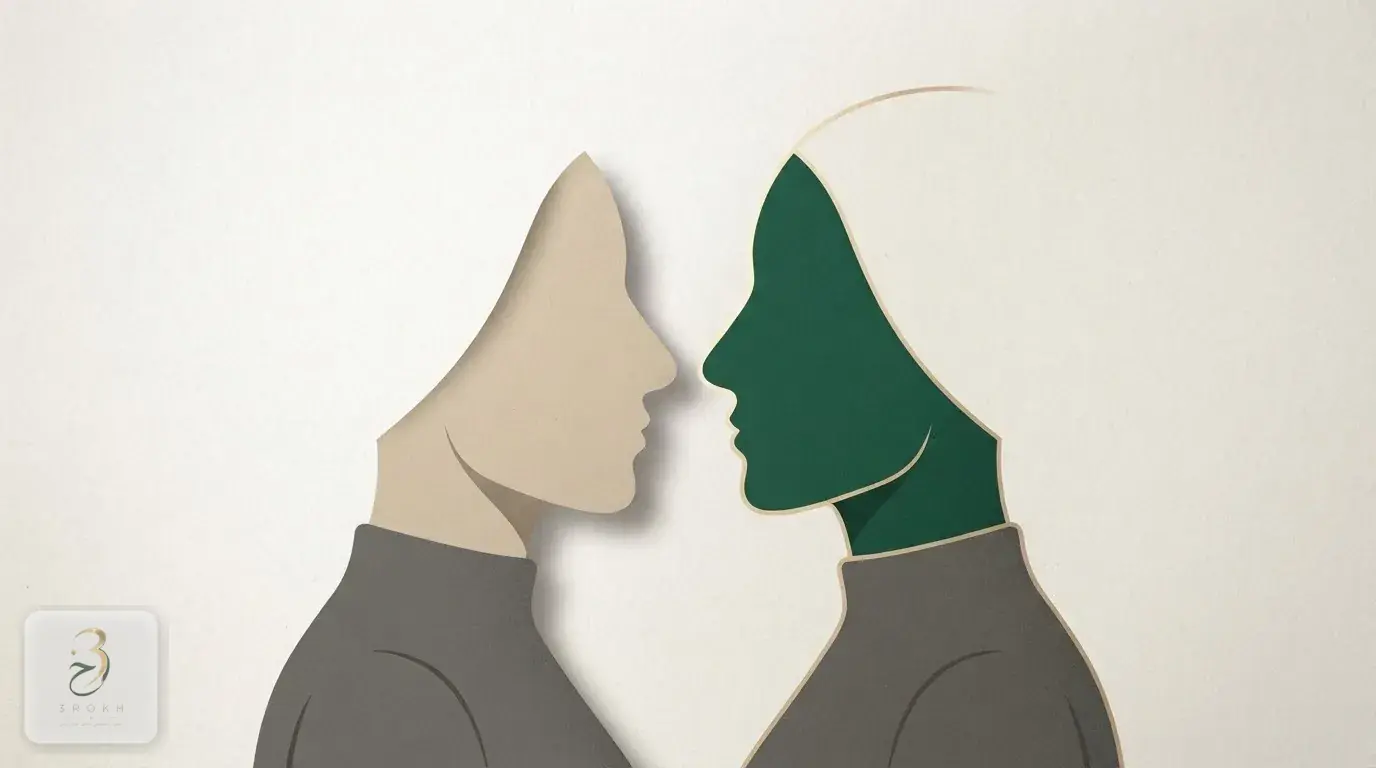 An abstract comparison of two nasal profiles focused purely on shape and symmetry