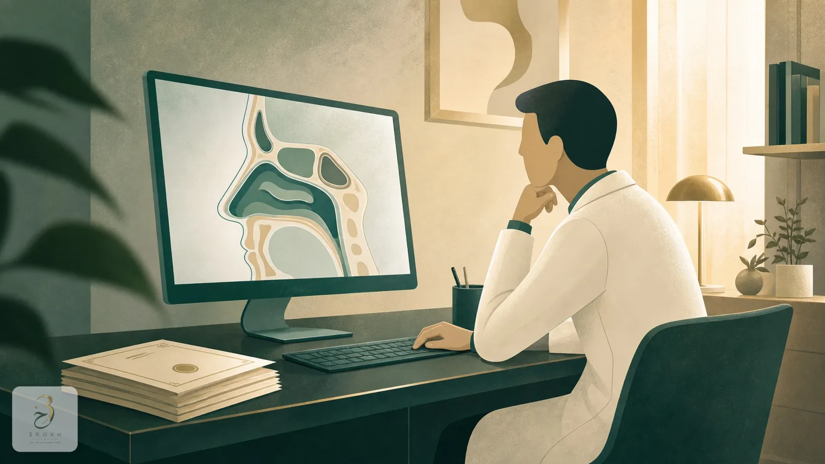 قائمة تحقق مطبوعة بجانب حاسوب محمول على طاولة استشارة