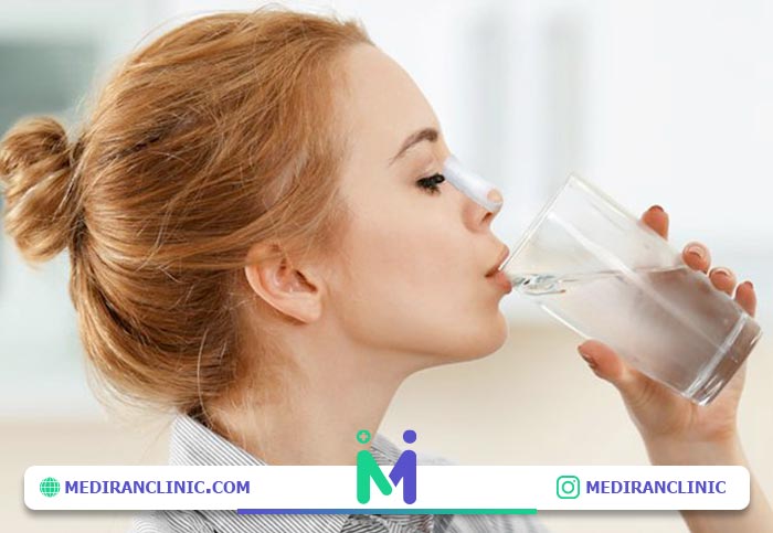 مصرف آب کافی بعد عمل بینی