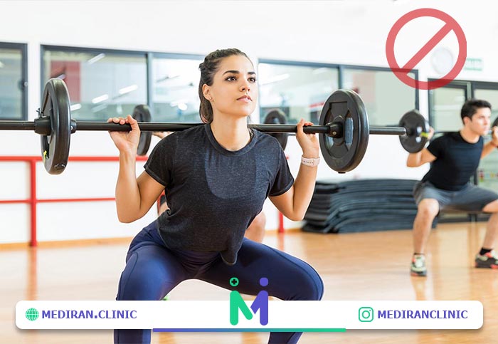 ورزش سنگین بعد عمل بینی