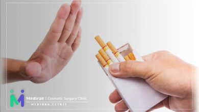 سیگار و قلیان کشیدن بعد عمل بینی